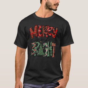 Camiseta Feliz E Brilho Árvore De Natal Xmas Mulheres M