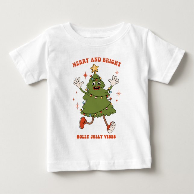 Camiseta Feliz e Brilho - Férias de Natal Dançando (Frente)