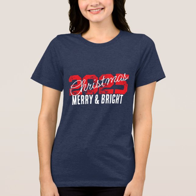 Camiseta Feliz e Brilho Natal 2025 (Frente)