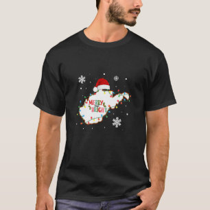 Camiseta Feliz E Brilho Natal Luzes Xmas Virgem Ocidental