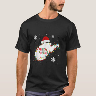 Camiseta Feliz E Brilho Natal Luzes Xmas Virgem Ocidental