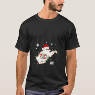 Camiseta Feliz E Brilho Natal Luzes Xmas Virgem Ocidental