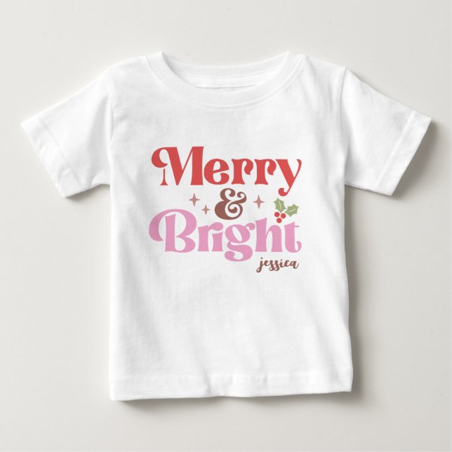 Camiseta Feliz e Brilho Personalizado (Frente)