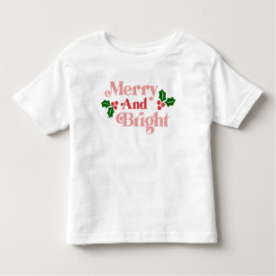 Camiseta Feliz e Brilho - Tipografia de Natal Clássico