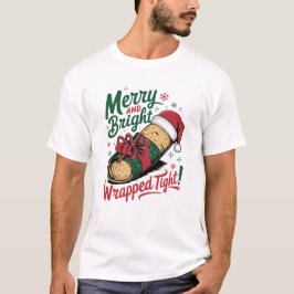 Camiseta Feliz e Brilho: Um Burrito de Natal Festivo