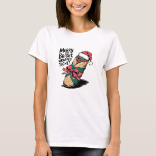 Camiseta Feliz e Brilho: Um Burrito de Natal Festivo