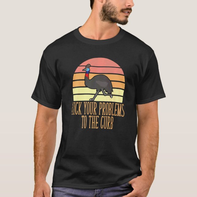 Camiseta Feliz E Cheerful, Livre, Chute Seus Problemas Para (Frente)