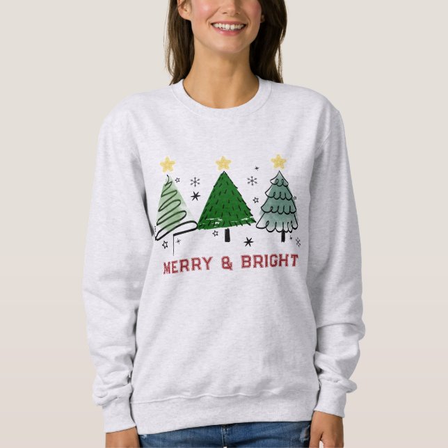 Camiseta Feliz e doce de árvore de Natal (Frente)