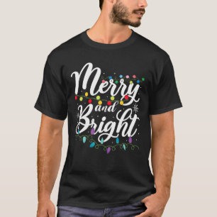 Camiseta Feliz E Família Xmas Brilhante Correspondendo Ao N