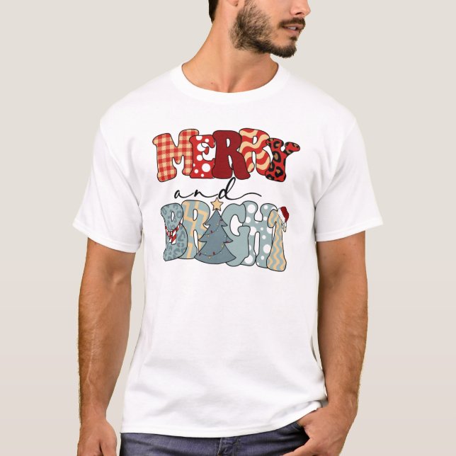 Camiseta Feliz e Feliz Natal-Feliz Natal-Natal-Engraçado (Frente)