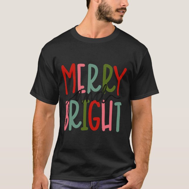 Camiseta Feliz E Feliz Natal Meninas Crianças (Frente)