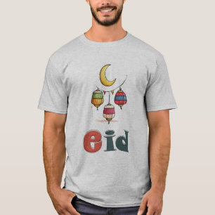 Camiseta Feliz e Festivo Celebração do Eid   ع ي د س ع ي د