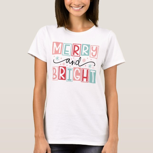 Camiseta Feliz e imagem Brilhante, Retro (Frente)
