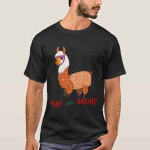 Camiseta Feliz e Lama brilhante