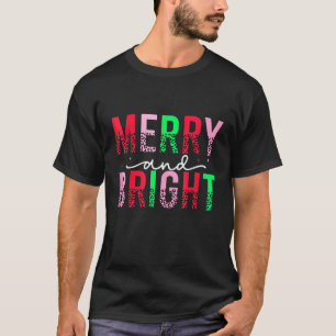 Camiseta Feliz e luzes de Natal brilhantes para homens