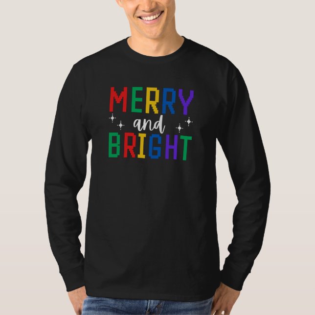 Camiseta Feliz E Natal Brilhante (Frente)