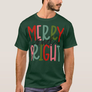 Camiseta Feliz e Natal Brilhante Meninas Crianças