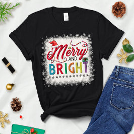 Camiseta Feliz e Natal Brilhante, Natal feminino