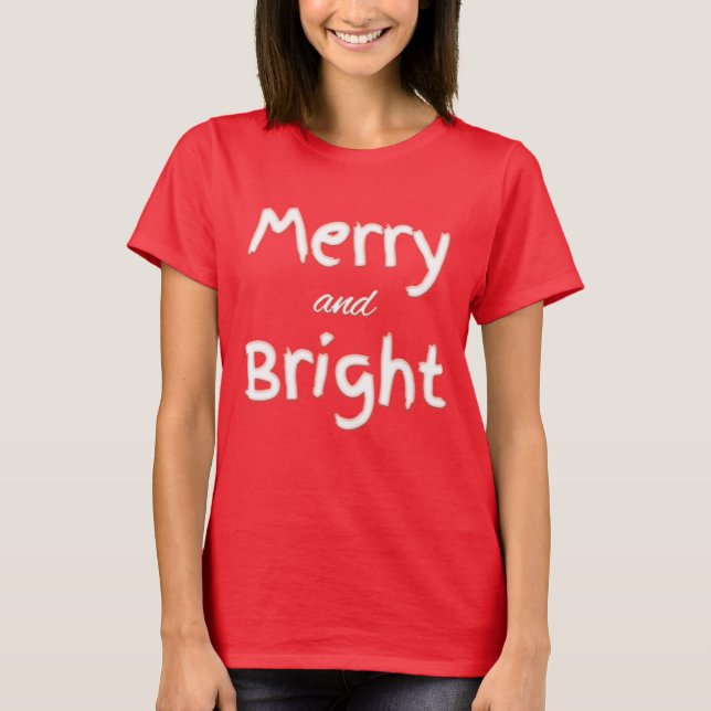 Camiseta Feliz E Natal Único Brilhante (Frente)