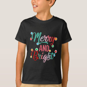 Camiseta Feliz E Noite De Natal Brilhante Família Xmas
