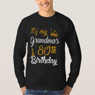 Camiseta Feliz é o aniversário 80 da minha avó de 1945, 80 