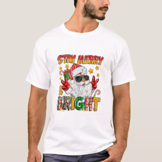 Camiseta Feliz E Papai Noel Brilhante