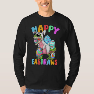 Camiseta Feliz Eastrawawr T Rex Dinosaur Easter Bunny Eg