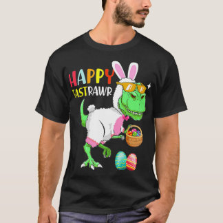 Camiseta Feliz Eastrawawr T Rex Dinosaur Easter Bunny Eg
