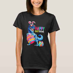Camiseta Feliz Eastrawawr T Rex Dinosaur Easter Bunny Ovo C