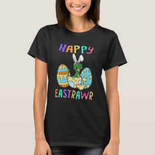 Camiseta Feliz Eastrawawr T Rex Dinosaur Easter Bunny Ovo C