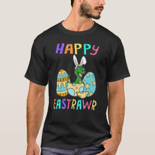 Camiseta Feliz Eastrawawr T Rex Dinosaur Easter Bunny Ovo C