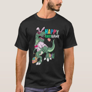 Camiseta Feliz Eastrawawr T Rex Dinosaur Easter Bunny Ovo C