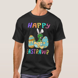 Camiseta Feliz Eastrawawr T Rex Dinosaur Easter Bunny Ovo C