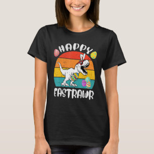 Camiseta Feliz Eastrawawr T Rex Dinosaur Easter Bunny Ovo C