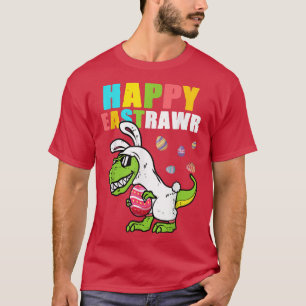 Camiseta Feliz Eastrawawt Re Dinosaur Easter Bunny Egg Kid