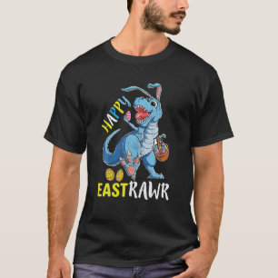 Camiseta Feliz Eastrawr T Rex Dinosaur Bunny Egg Kid Boy Gi