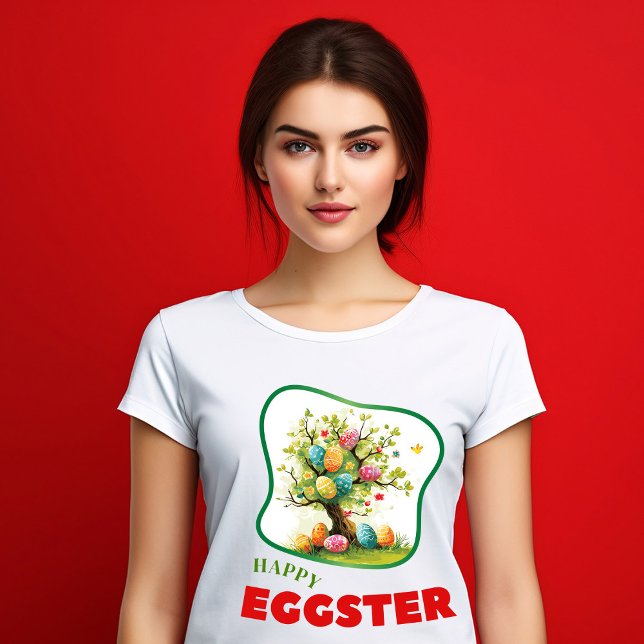 Camiseta Feliz Eggster - Mulher (Criador carregado)