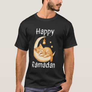 Camiseta Feliz Eid Mubarak Kareem do Ramadão Gatinho Fofo p
