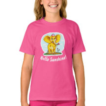 Camiseta Feliz Elefante para Meninas | Olá Sol
