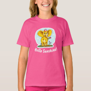Camiseta Feliz Elefante para Meninas Olá Sol