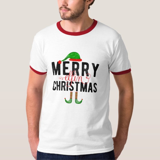 Camiseta Feliz Elfin Natal (Frente)