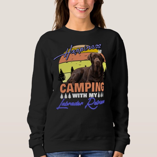 Camiseta Feliz Em Acampar Com Meu Retriever Labrador (Frente)