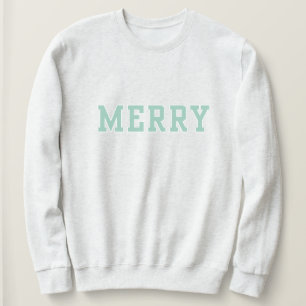 Camiseta Feliz em aqua, estilo da faculdade, doce de Natal