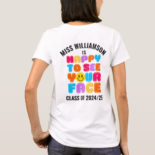 Camiseta FELIZ EM VER O SEU Nome Personalizado Do Professor