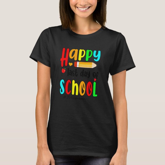 Camiseta Feliz Encontro De Professores De Verão No Último D (Frente)