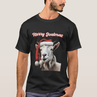 Camiseta Feliz engraçada de Goatmas com Papai Noel para Goa