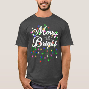 Camiseta Feliz Engraçada E Luzes De Natal Brilhantes