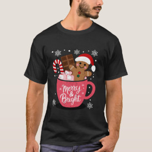 Camiseta Feliz Engraçada E Pão De Gengibre De Natal Brilhan