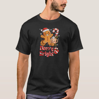 Camiseta Feliz Engraçada E Pão De Gengibre De Natal Brilhan