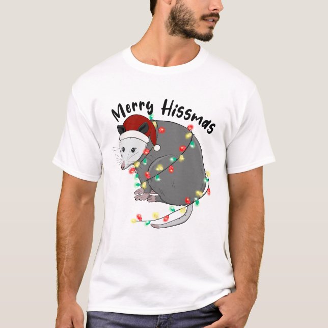 Camiseta Feliz engraçada Hissmas Ogambm (Frente)